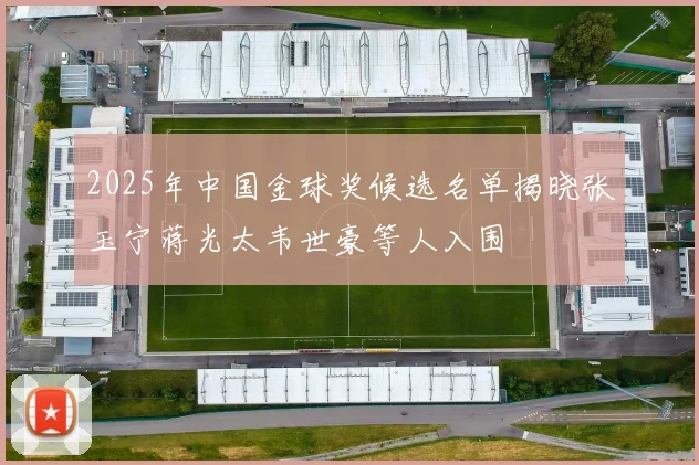 2025年中国金球奖候选名单揭晓张玉宁蒋光太韦世豪等人入围